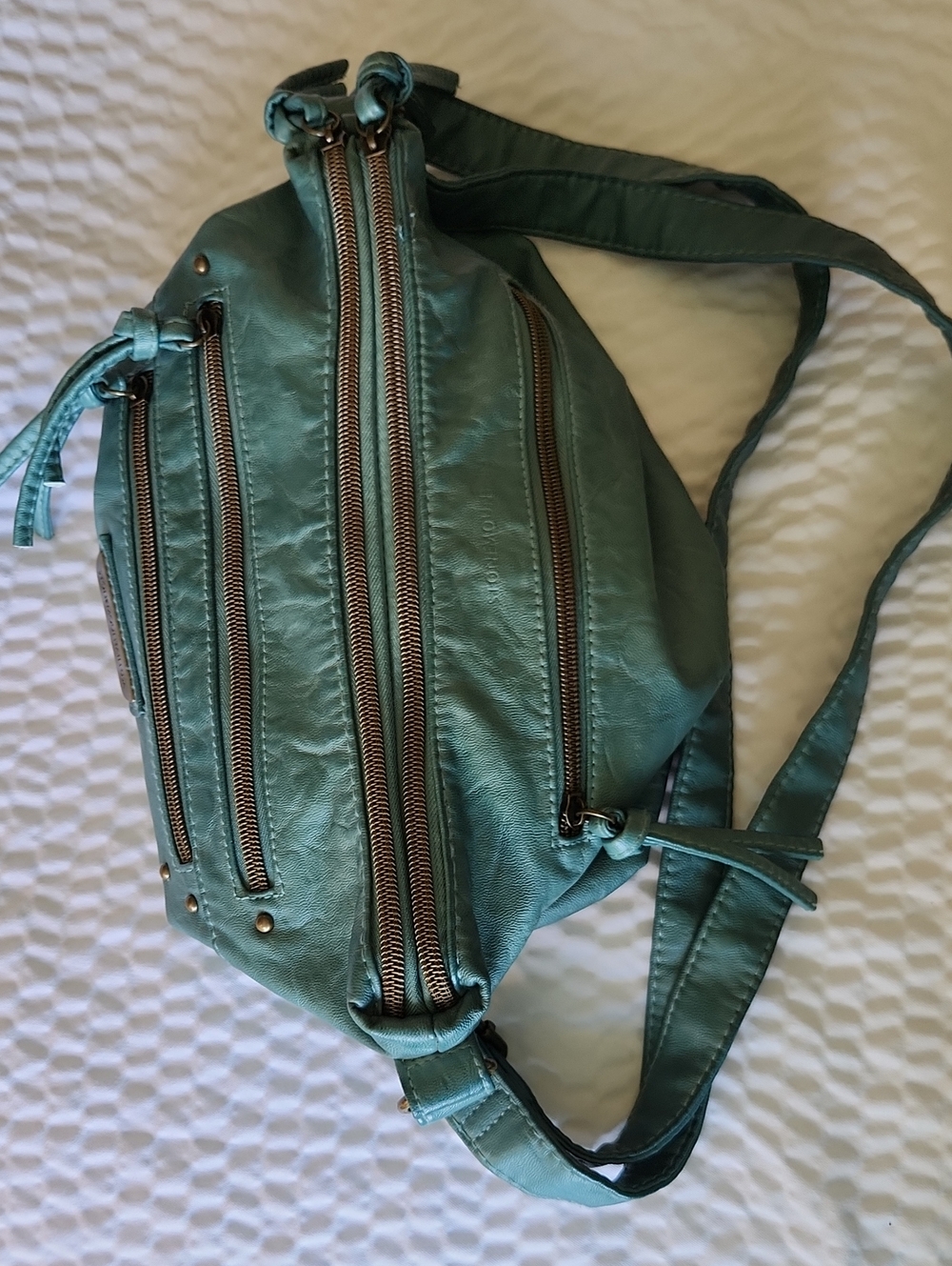 Stone Mountain Teal leather Crossbody Shoulder Bag - Picture 9 of 9